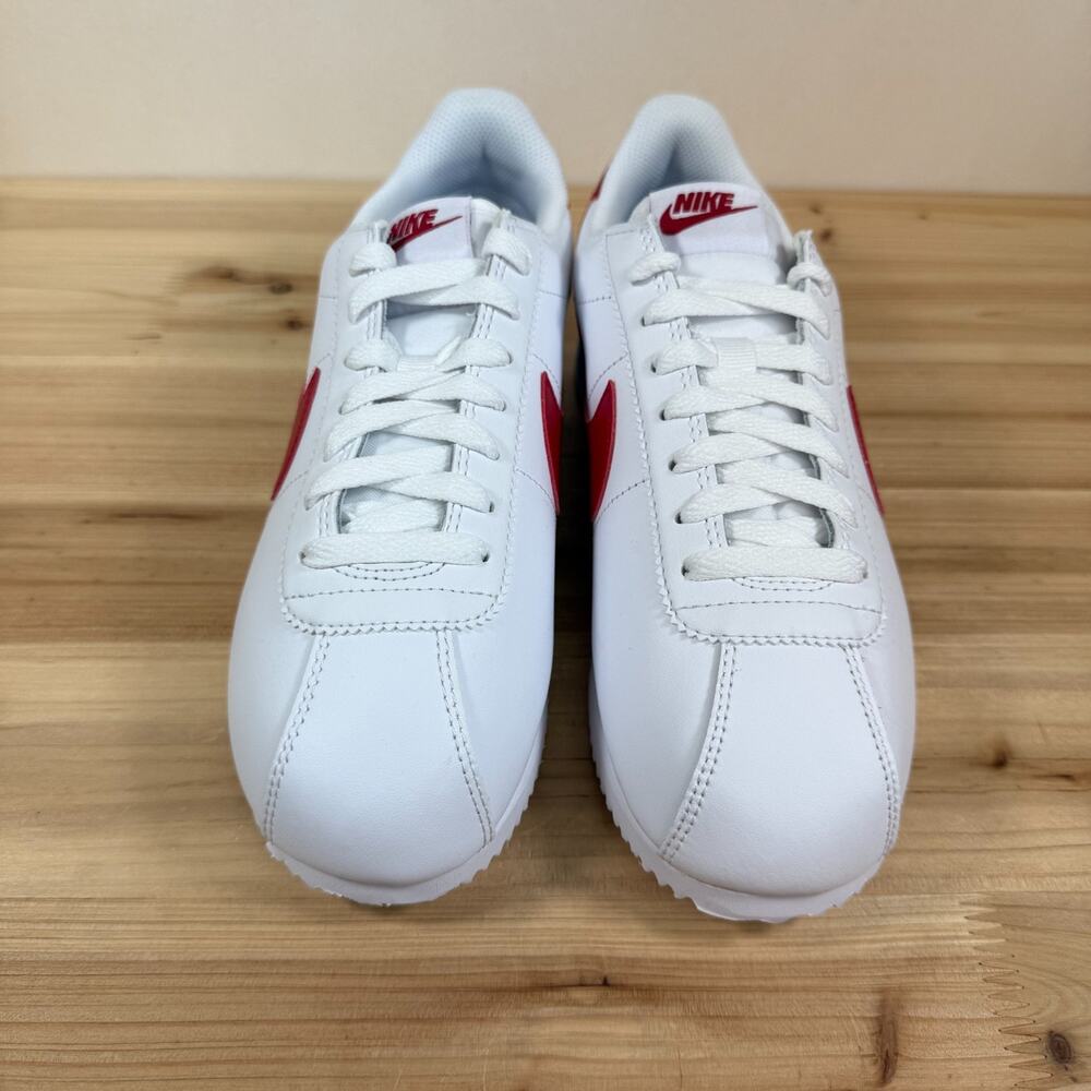 Nike Cortez classic sneakers womens 9 White red Leather Retro DN1791-108 - Picture 3 of 11